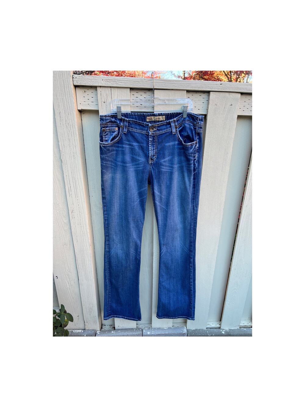 BKE DENIM Wendi Medium Blue Wash Boot Cut Jeans Size 34x35.5
